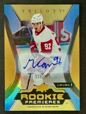 2023-24 Trilogy Marco Kasper Rookie Premieres Auto Level 1 /249 front